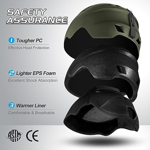 Odoland Ski Helmet with VLT 18% Visor – Adjustable Snowboard Helmet