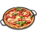 Chef Pomodoro 12-Inch Cast Iron Pizza Pan | Pre-Seasoned Griddle Skillet