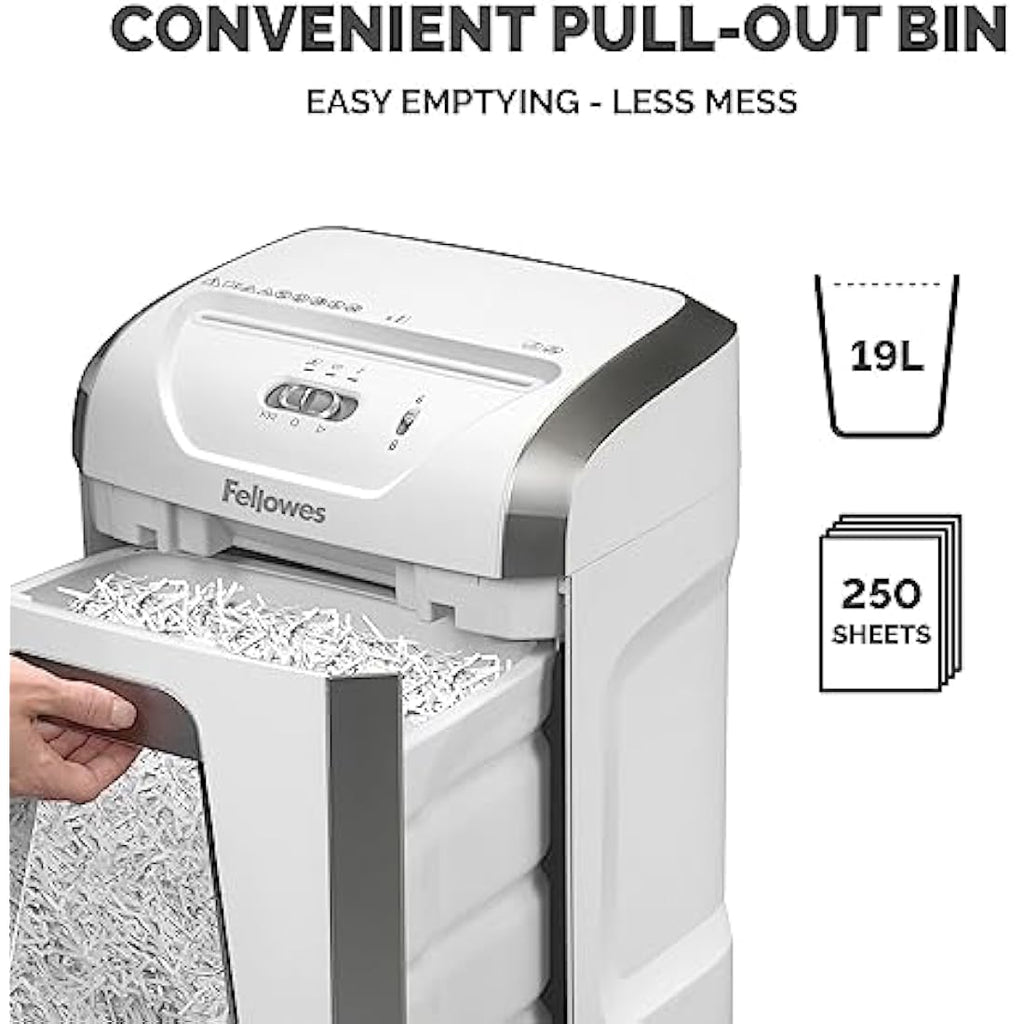 Fellowes FS-12C Cross-Cut Paper Shredder | P4 High Security, 19L Bin