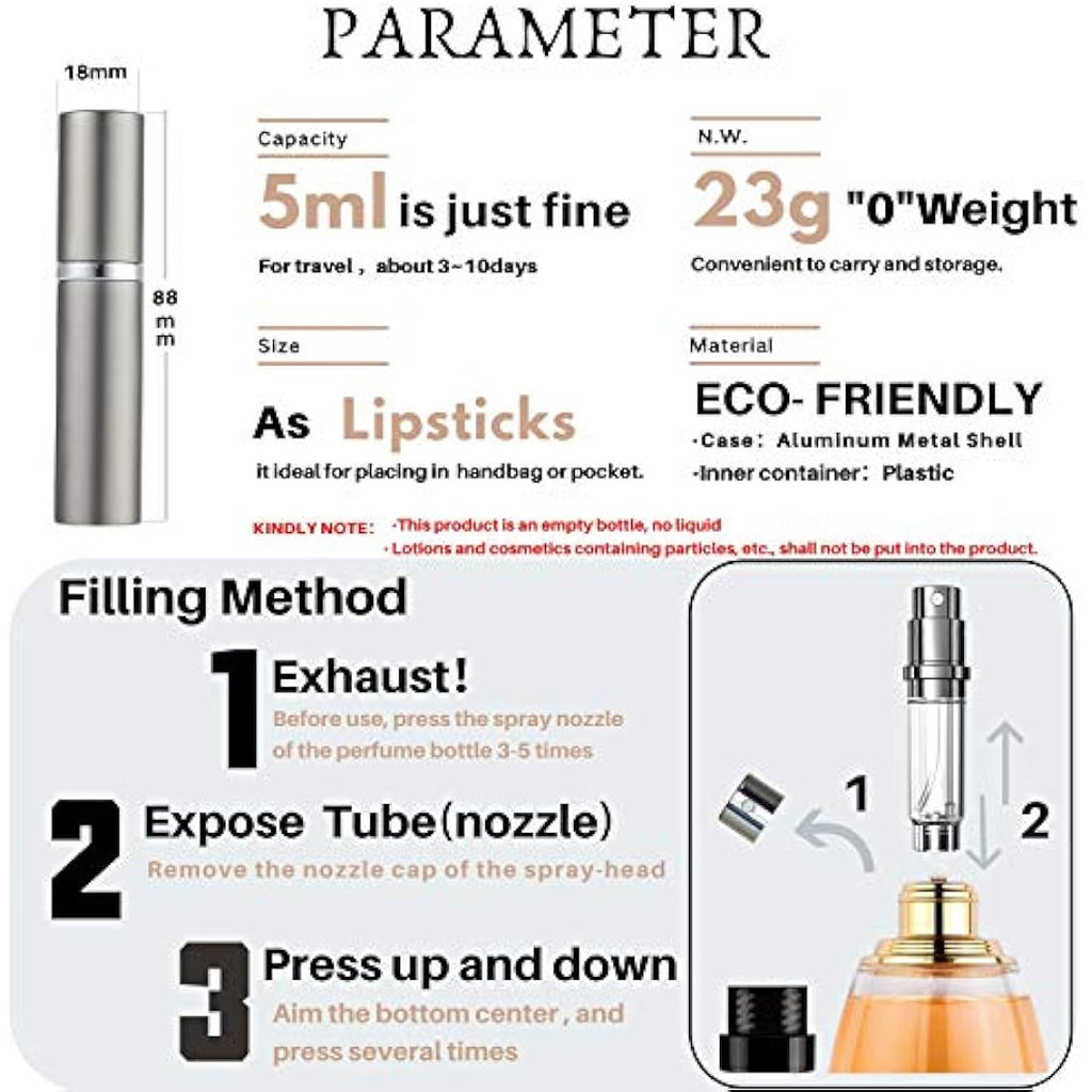 AsaNana Refillable Perfume Atomiser – 5ml Leakproof Travel Spray