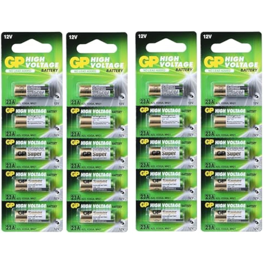 GP A23 12V Alkaline Battery - 20 Pack Replacement for MN21 and 23AE