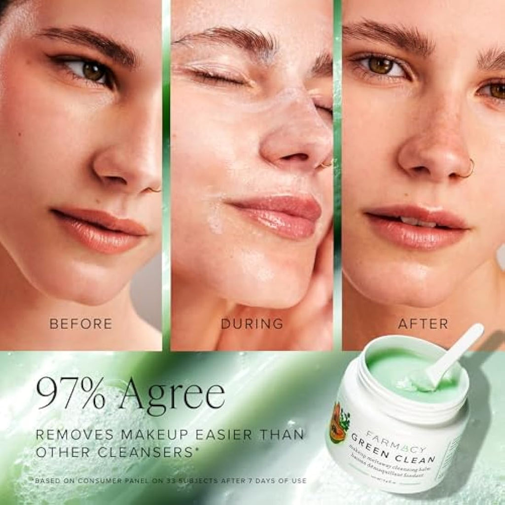 Farmacy Green Clean Makeup Remover & Cleansing Balm - Natural SPF Cleanser