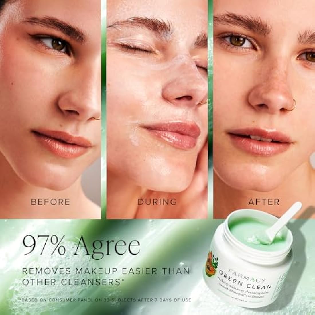 Farmacy Green Clean Makeup Remover & Cleansing Balm - Natural SPF Cleanser