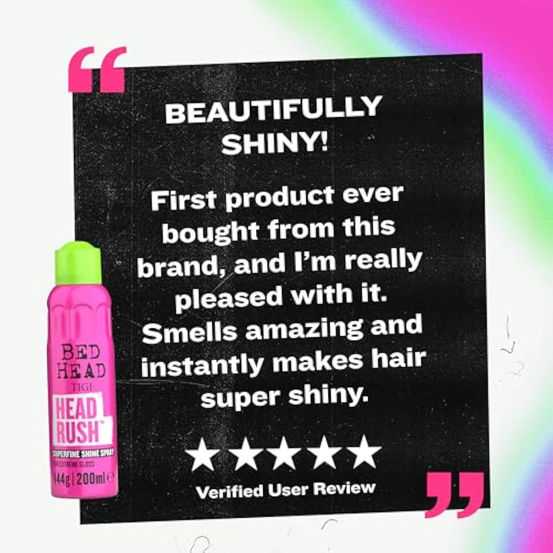 Bed Head by TIGI Headrush Shine Spray – Lightweight Glossy Mist 200ml