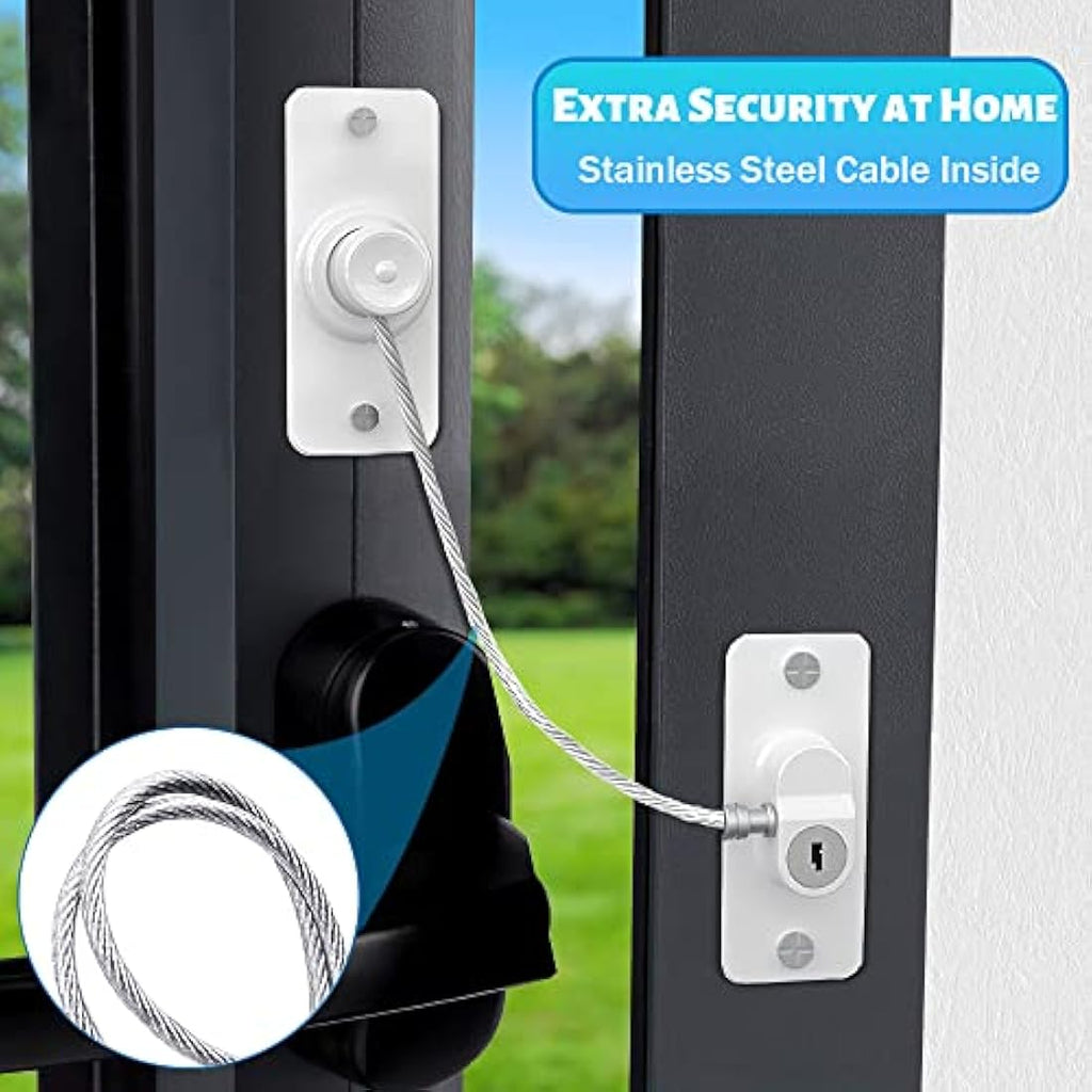 Jolof Store Window Restrictors – 4 Pack Child Safety Cable Locks for UPVC