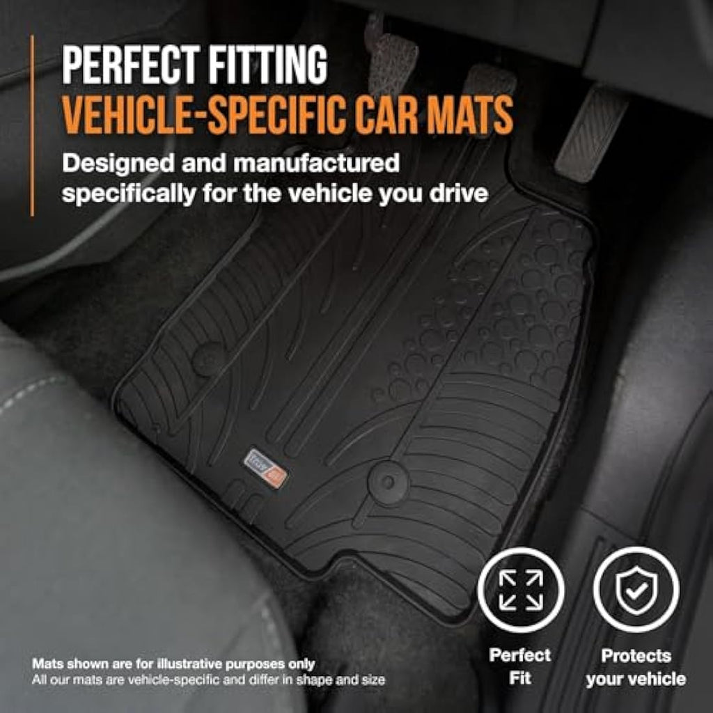 Travall Rubber Car Mats for Nissan Juke (2010-2019) | Heavy Duty Black
