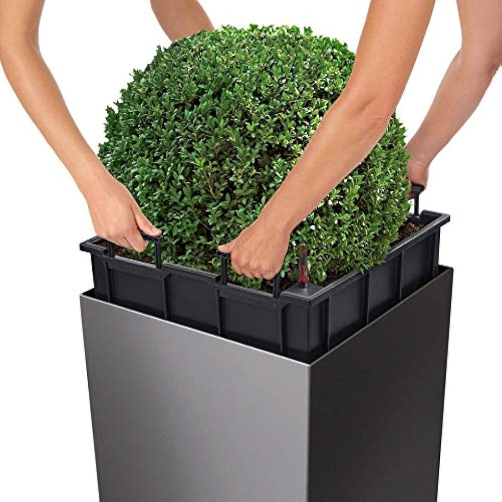 Lechuza CUBE 50 Self-Watering Planter – Large High-Gloss White Pot