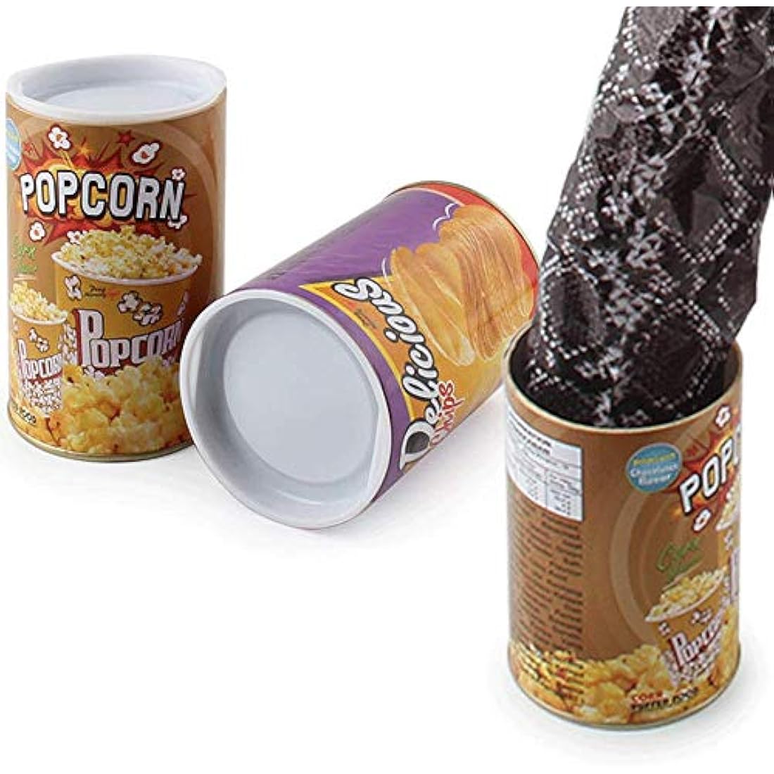 Potato Chip Snake Can Prank Toy – 2 Piece Gag Gift Set