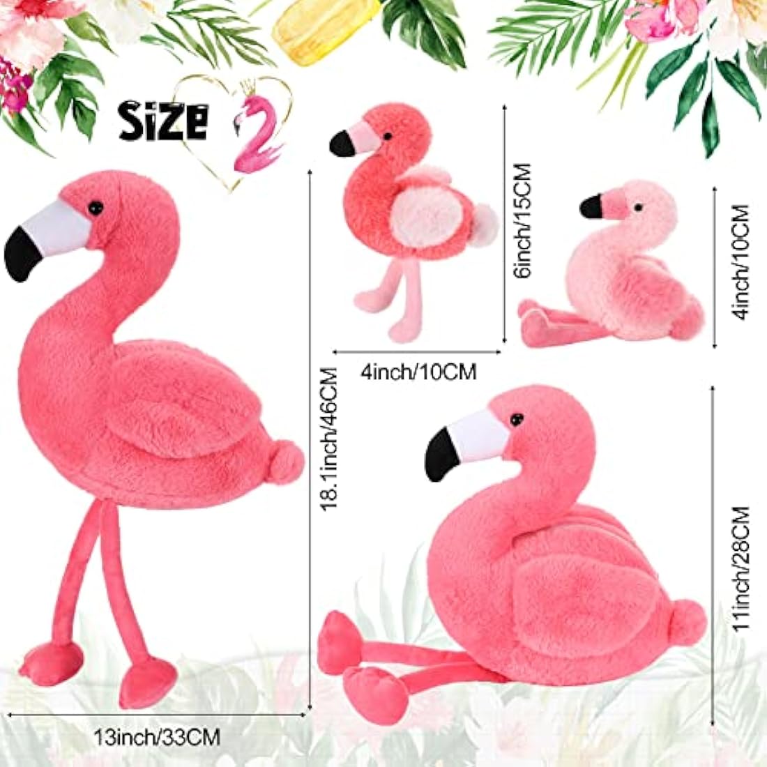 Jolof Store Flamingo Stuffed Animal Set – 18 Inch Mommy with 4 Babies