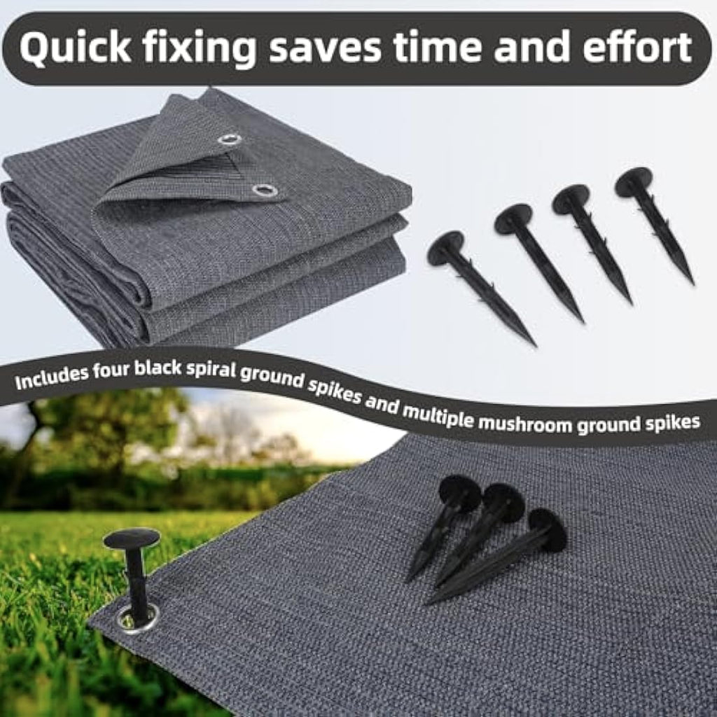 FoundGo Awning Carpet – 280g/m² HDPE Breathable Camping Rug with Bag