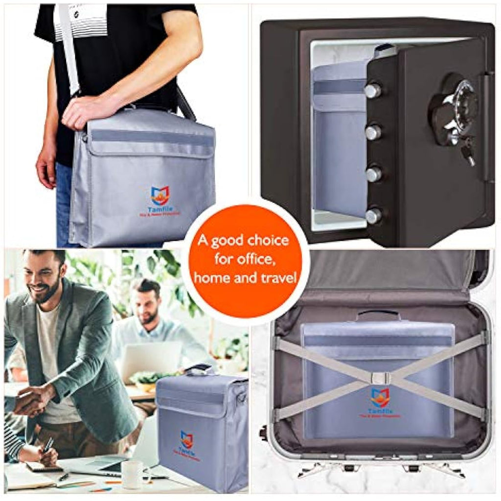 Tamfile Fireproof Document Bag – 4200°F Large Waterproof Safety Box