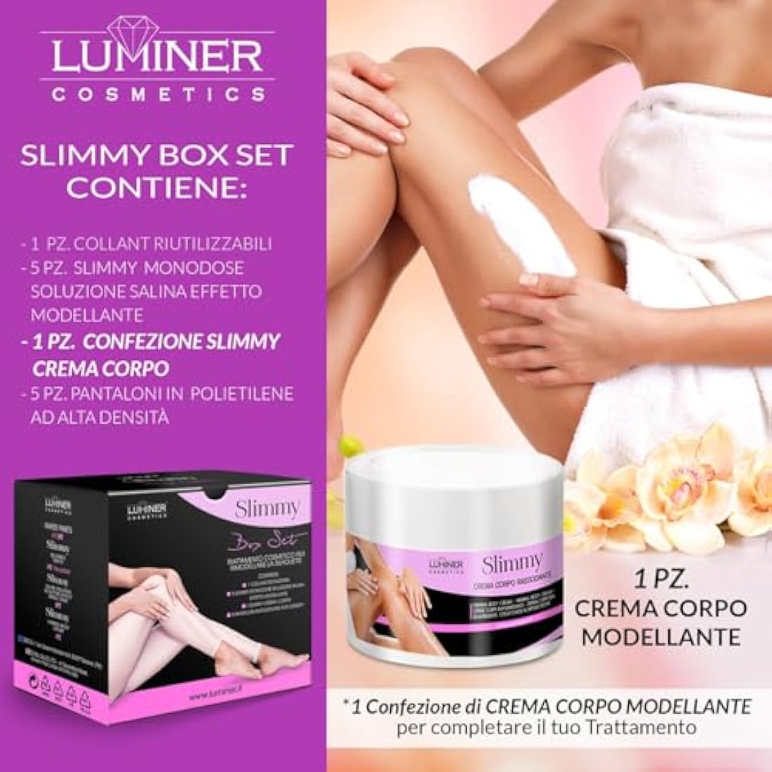 LUMINER Slimmy Box Set | Anti-Cellulite Draining Tights with Dead Sea Salt