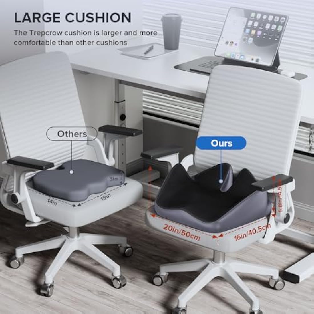 Jolof Store Memory Foam Seat Cushion – Orthopedic Coccyx & Sciatica Relief