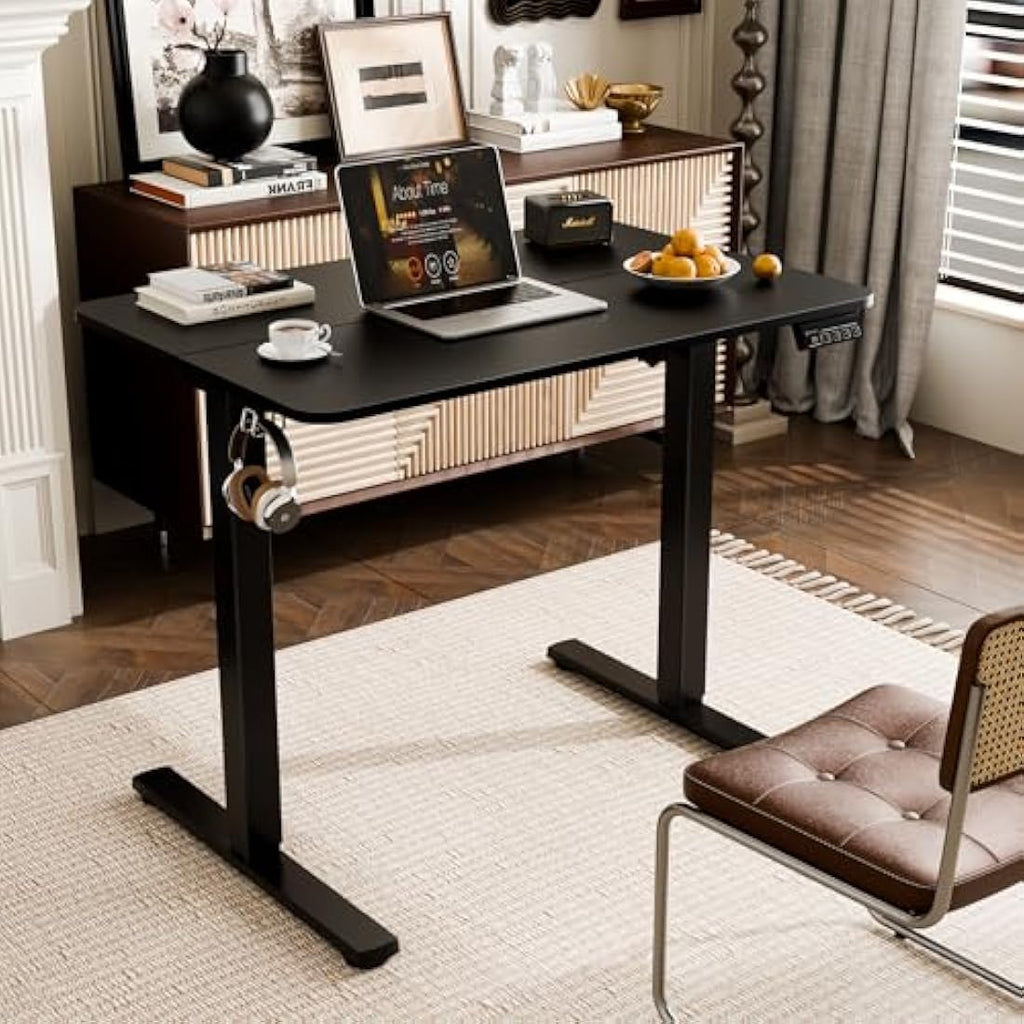 ERGOMAKER Electric Standing Desk – 90x60cm Height Adjustable Desk, Black