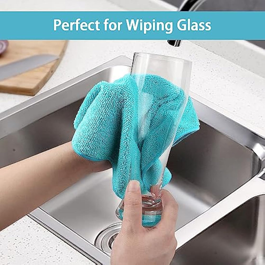 HOMEXCEL Microfibre Cleaning Cloths – 100 Pack Lint-Free Rags, 29x29cm