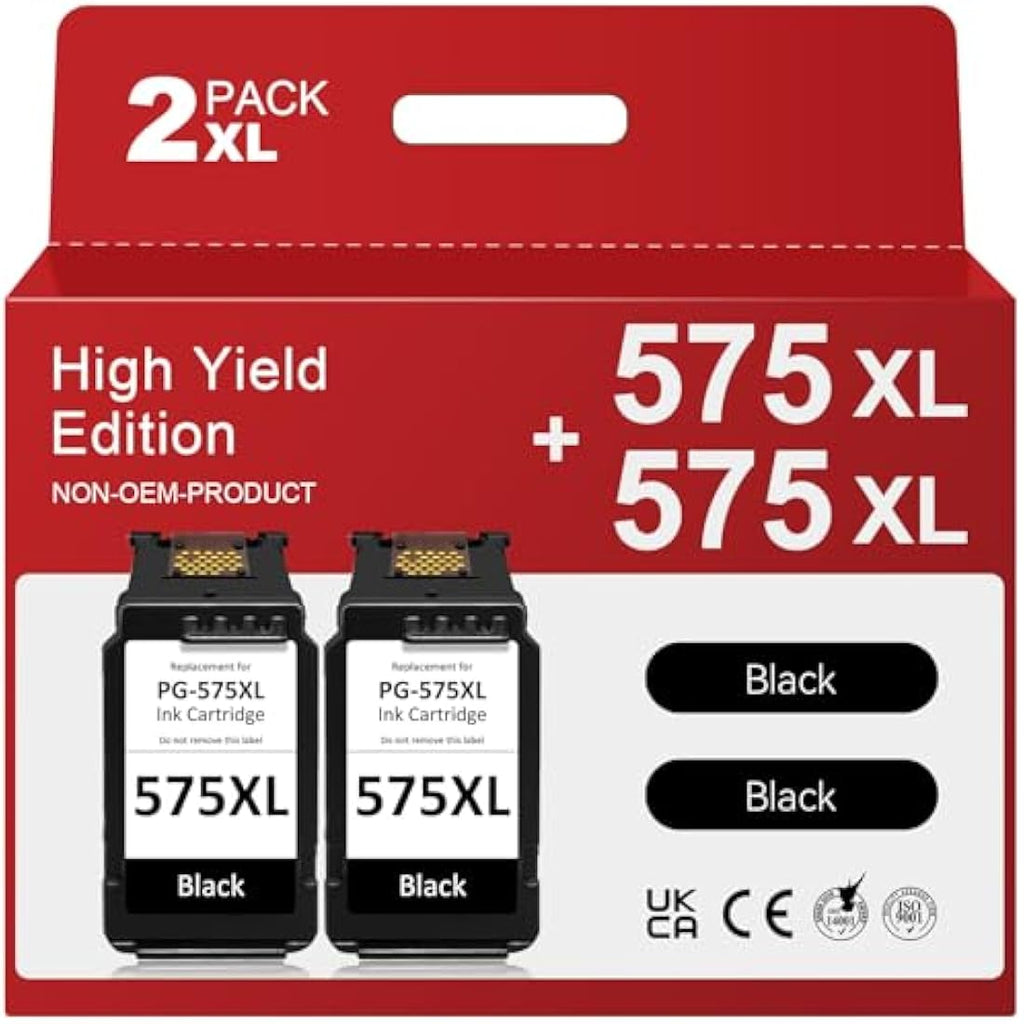 Economink PG-575XL Black Ink Cartridges for Canon PIXMA TS3550i (2 Pack)