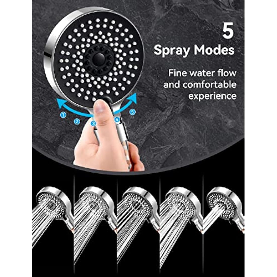 Magichome Filter Shower Head | High Pressure 5-Mode Water Softener