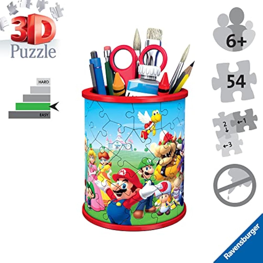 Ravensburger Super Mario 3D Jigsaw Puzzle Pencil Pot - 54 Piece Holder