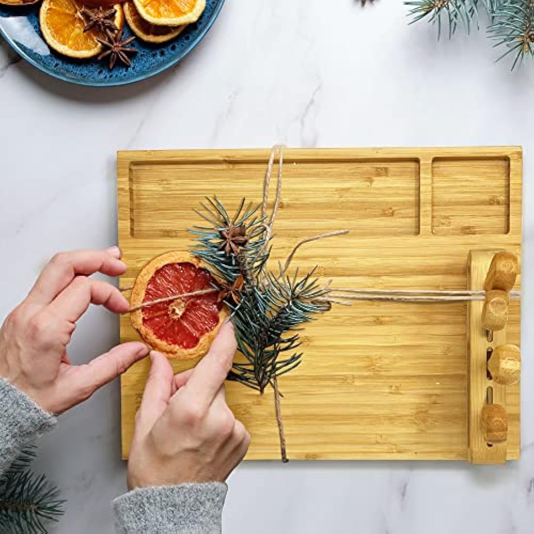 Jolof Store Bamboo Cheese Board and Knife Set – Charcuterie Platter