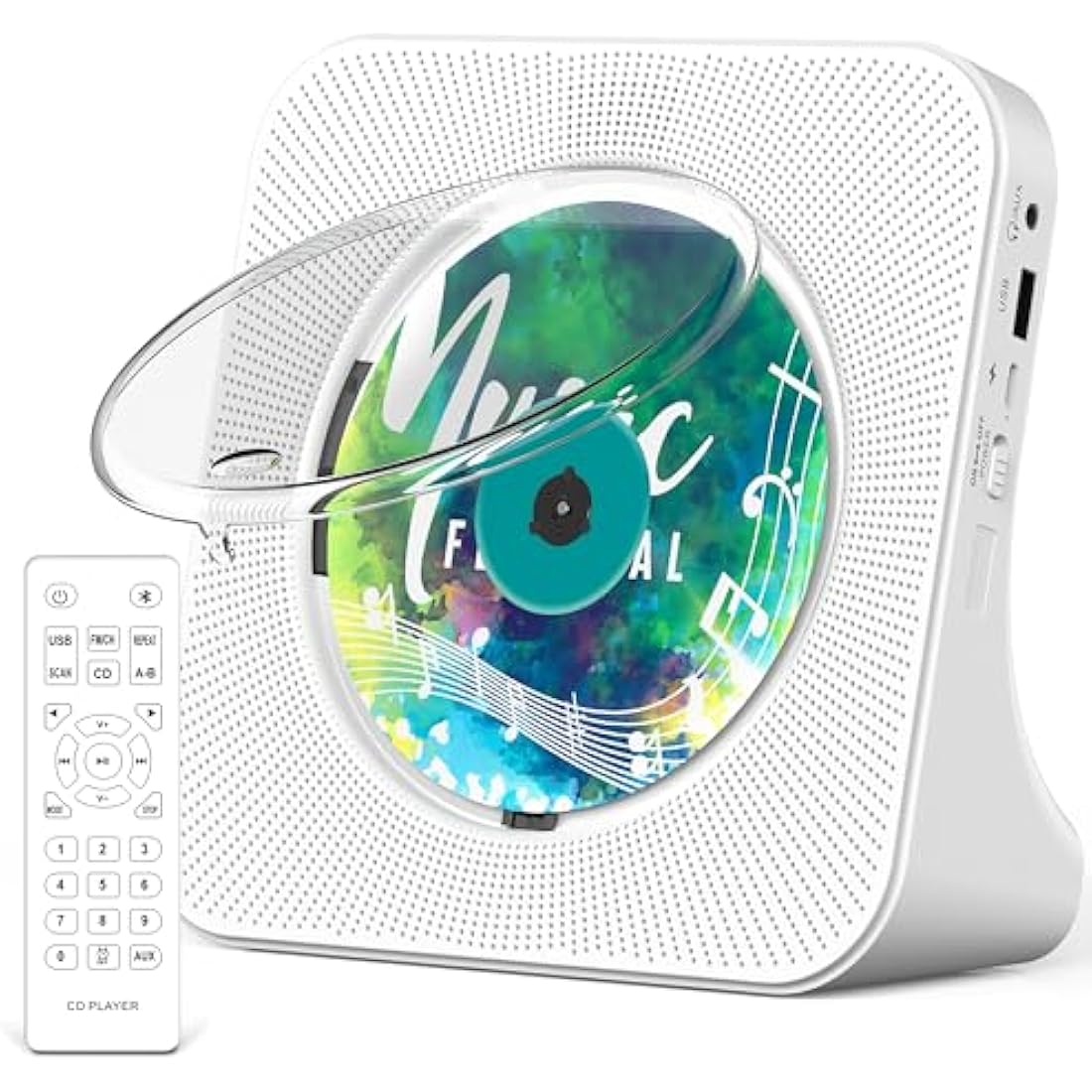 Greadio Portable Desktop CD Player with Bluetooth 5.0 and HiFi Speakers