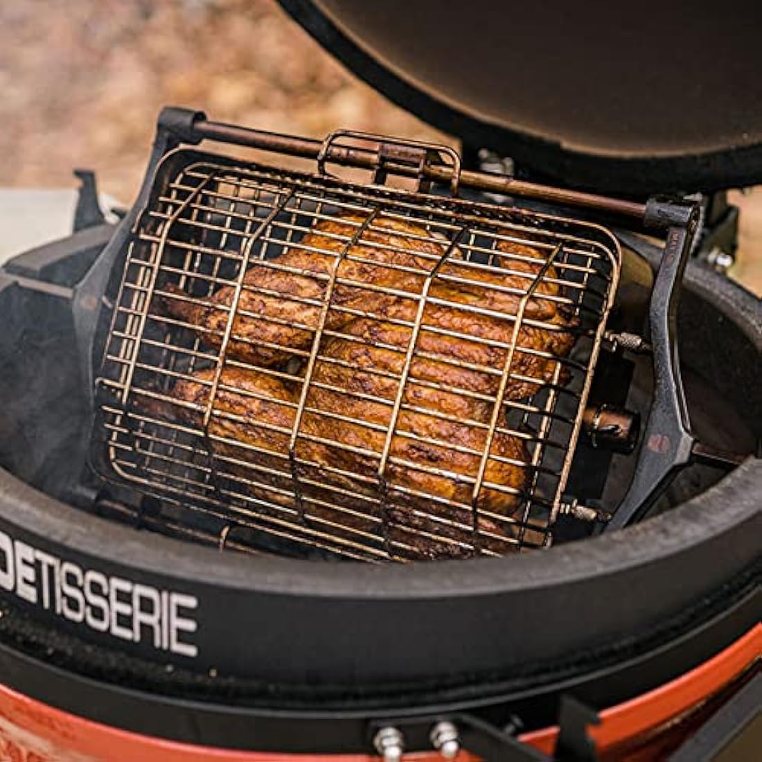 Kamado Joe JoeTisserie Basket Kit – Non-Stick Flat & Tumbler Baskets