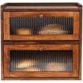 GUUSII HOME Wooden Bread Bin – 2-Tier Large Kitchen Countertop Storage Box