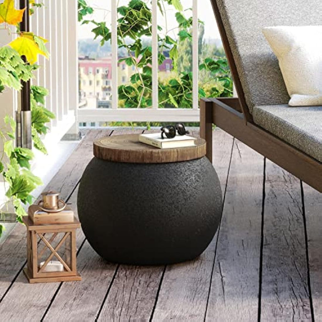 HOMPUS Jar Shaped Side Table – Modern Magnesia Accent End Table