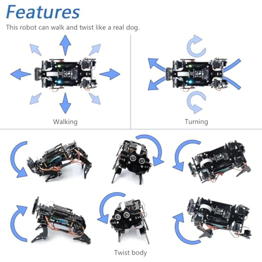Freenove Robot Dog Kit for ESP32-WROVER CAM | DIY STEM Robotics Kit