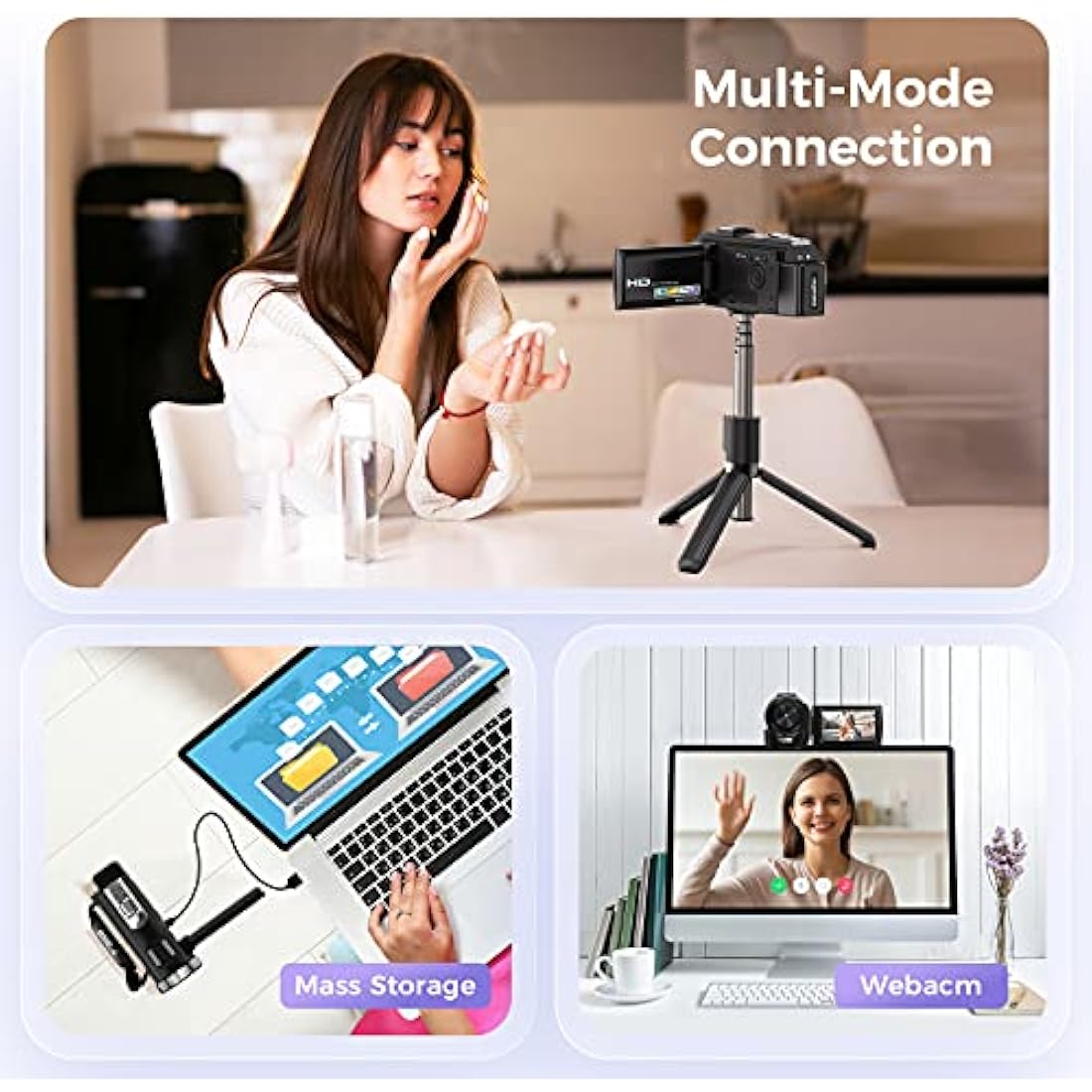 Sunscien 1080P Video Camera Camcorder | 3.0" IPS Screen Vlogging Camera