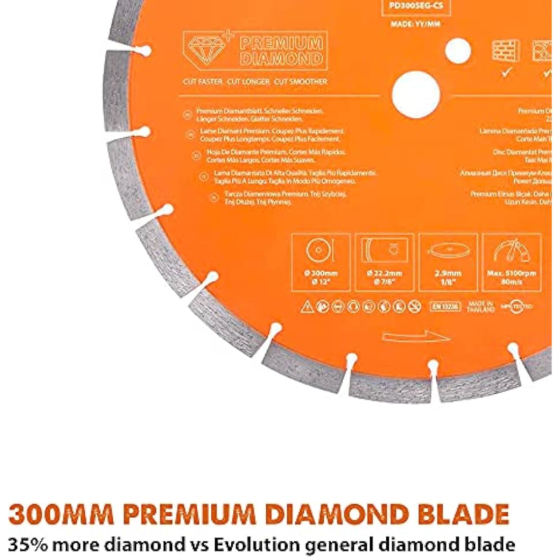Evolution PD300SEG-CS 300mm Diamond Blade for Concrete and Steel
