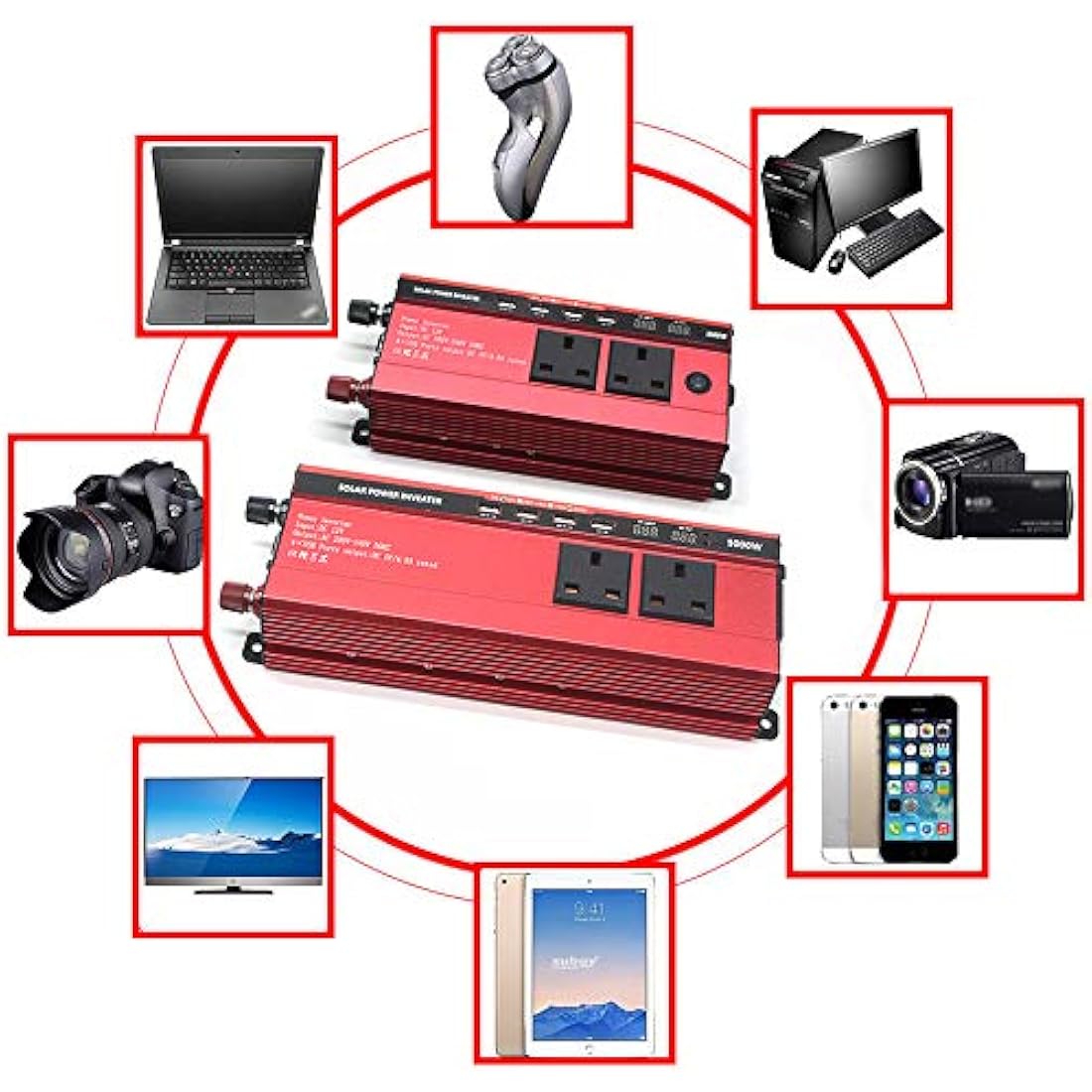 RUILASA 3000W Car Power Inverter | DC 12V to AC 230V Converter with 4 USB