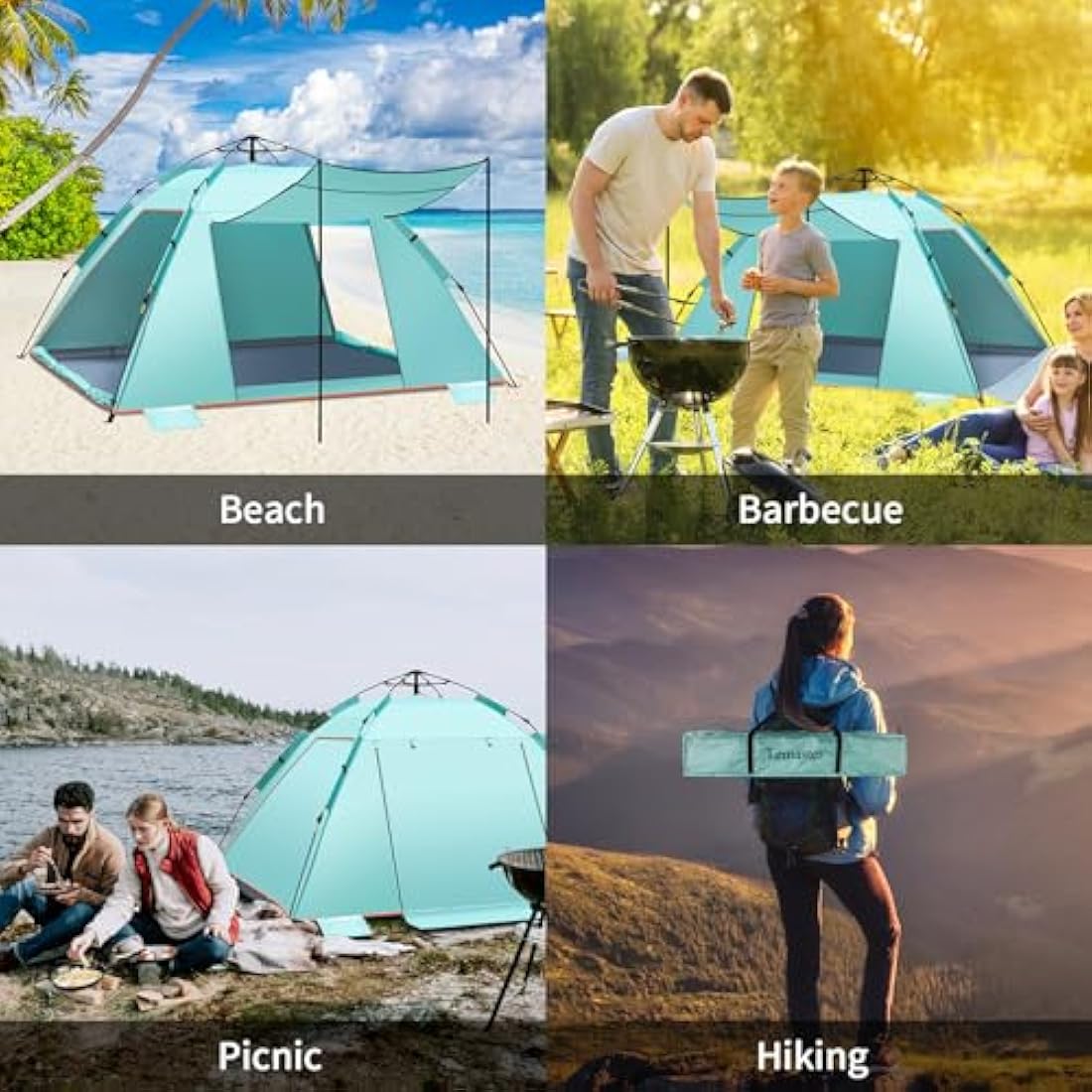 4-5 Person Instant Pop Up Beach Tent | UPF 50+ Sun Shelter