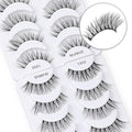 DYAFIN 3D Natural False Eyelashes | 16mm Wispy Clear Band Lashes - 8 Pairs