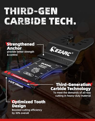 EZARC Carbide Oscillating Multi Tool Blades for Metal and Wood – 3 Pack