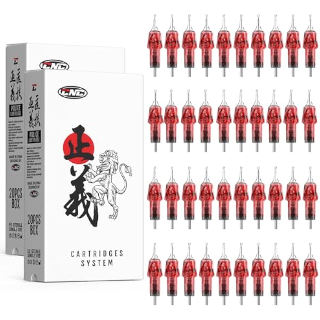 CNC 40Pcs Tattoo Cartridge Needles – Mixed RL & RM Surgical Steel