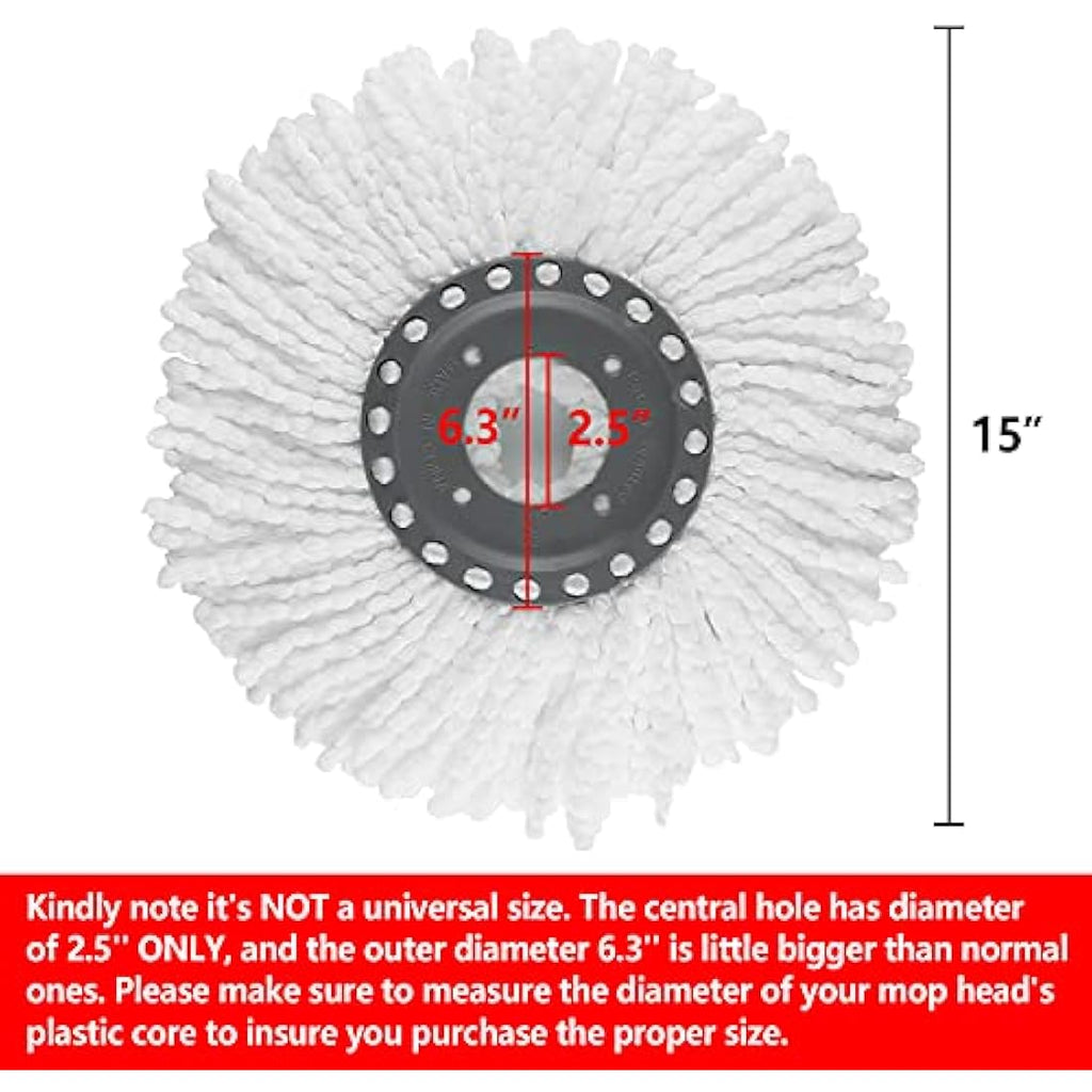 Jolof Store Microfibre Spin Mop Refills – 3 Pack Round Replacement Heads