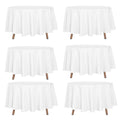 Kapwall 6-Pack White Round Tablecloths – 90 Inch Wrinkle-Resistant Polyester