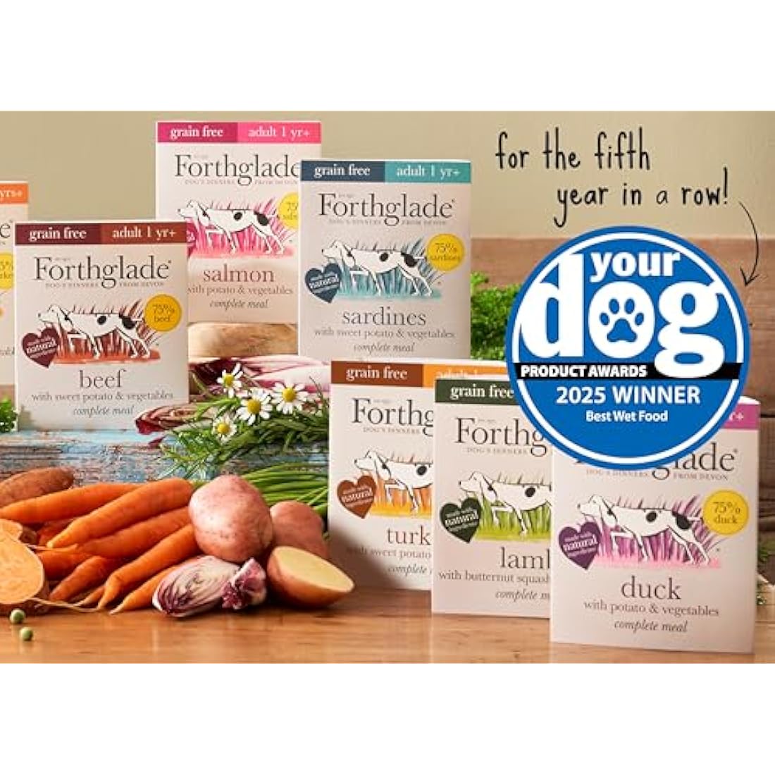 Forthglade Grain Free Wet Dog Food - Chicken & Vegetables (18 x 395g)