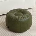 Louis Donné Moroccan Pouffe Cover, Faux Leather Waterproof Ottoman Cover Unstuffed