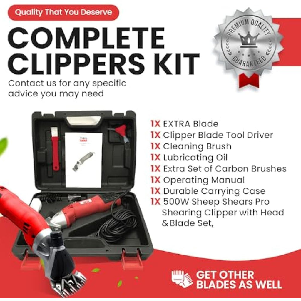 500W Electric Sheep Shears – 6 Speed Heavy Duty Clippers