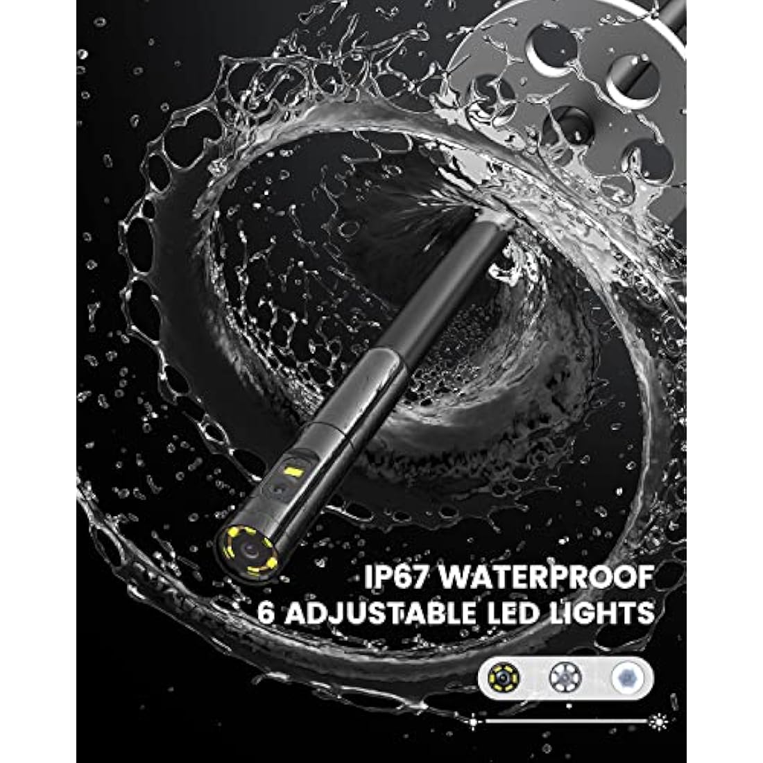 Teslong Dual Lens Endoscope: 4.5" Screen Borescope with 16.5ft Cable