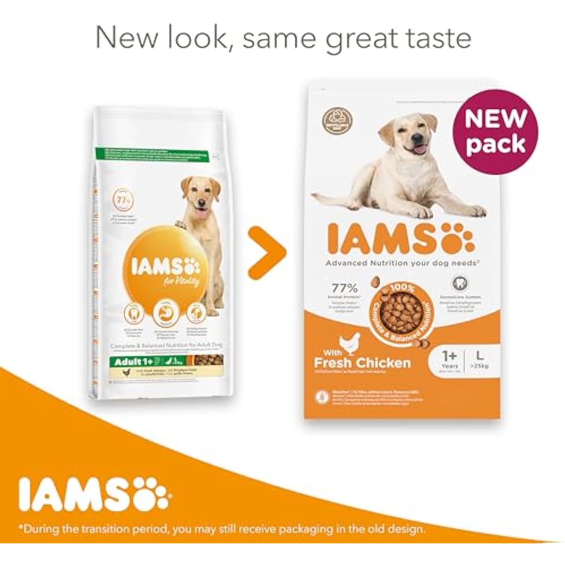 IAMS Adult Large Breed Dry Dog Food – Chicken & DentalCare – 12kg