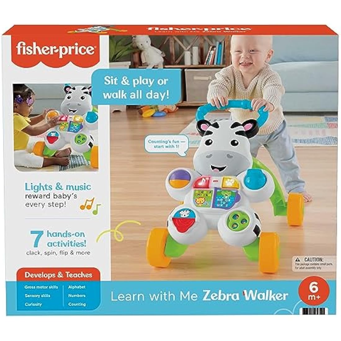 Fisher-Price Zebra Baby Walker – Musical Push Along Learning Toy
