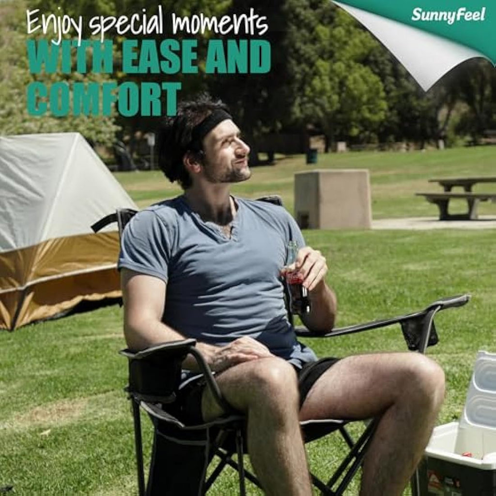 Sunnyfeel Oversized Camping Chair – Heavy Duty Folding Seat, 500lb Capacity