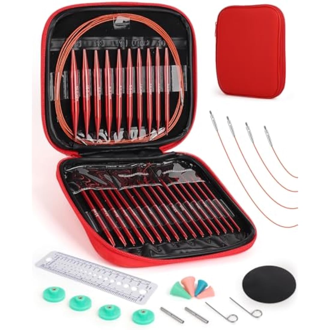 Aeelike Interchangeable Circular Knitting Needles Set | 13 Pairs, 3-10mm