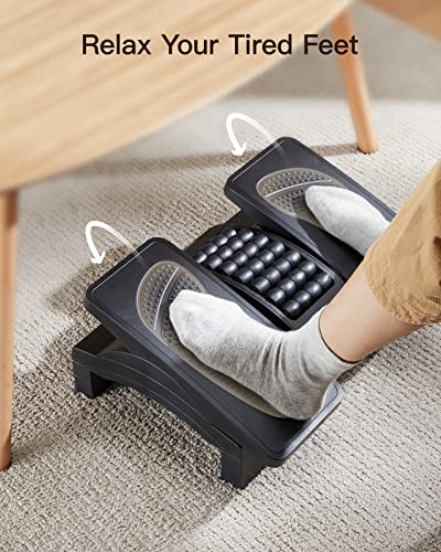 HUANUO Ergonomic Under Desk Foot Rest – Adjustable Height & Massage Roller