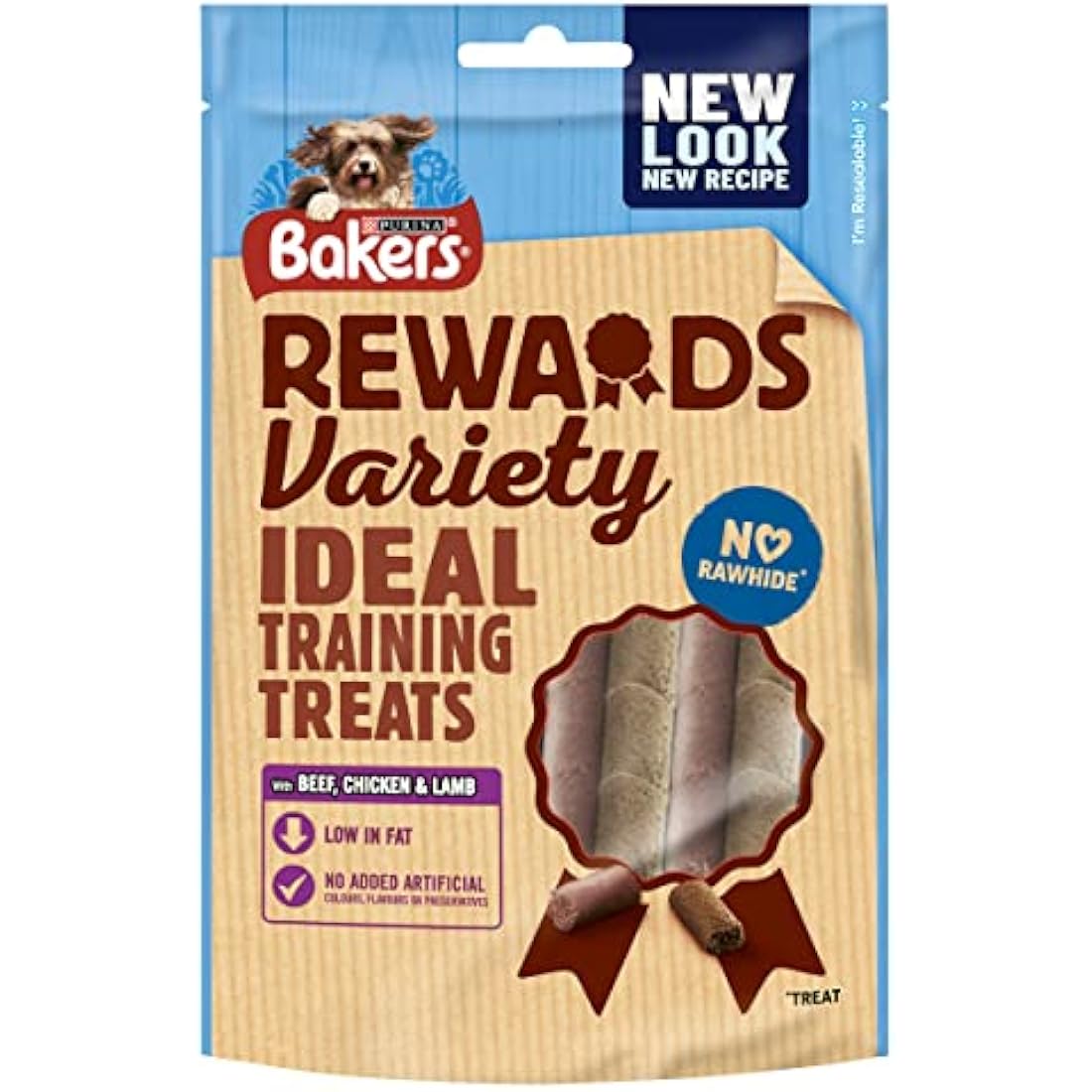 Bakers Rewards Dog Treats – Mixed Variety Low Fat Training Snacks, 8x100g