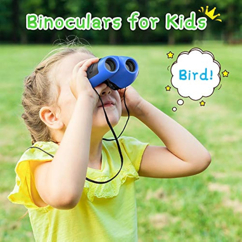EUTOYZ Kids Binoculars – 8x21 Shockproof High Resolution Optics, Blue
