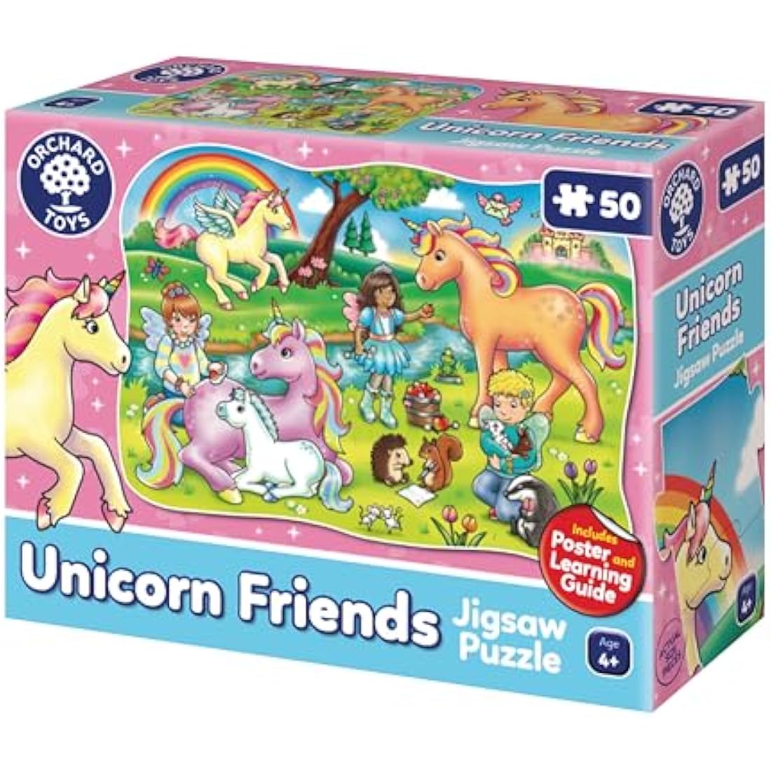 Orchard Toys Unicorn Friends 50-Piece Jigsaw Puzzle with Poster – Age 4+