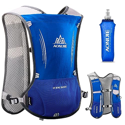 HINATAA Lightweight Running Hydration Vest | 5L Breathable Hiking Pack – Blue